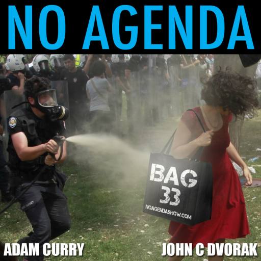 Turkish Spring bag lady gets pepper sprayed (rescued?) in style with her new No Agenda canvas bag. by Joshua Pettigrew
