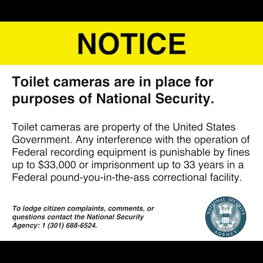 NSA Toilet Cameras by Josh Brickner